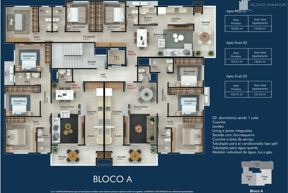 Apartamento Beira Mar à Venda – 3 Quartos (1 suíte), 2 Vagas, Itapoá/SC