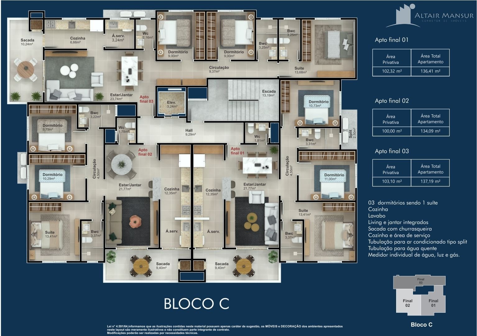 Apartamento Beira Mar à Venda – 3 Quartos (1 suíte), 2 Vagas, Itapoá/SC – Foto 17 | Altair Mansur Imóveis Apartamento Beira Mar à Venda – 3 Quartos (1 suíte), 2 Vagas, Itapoá/SC