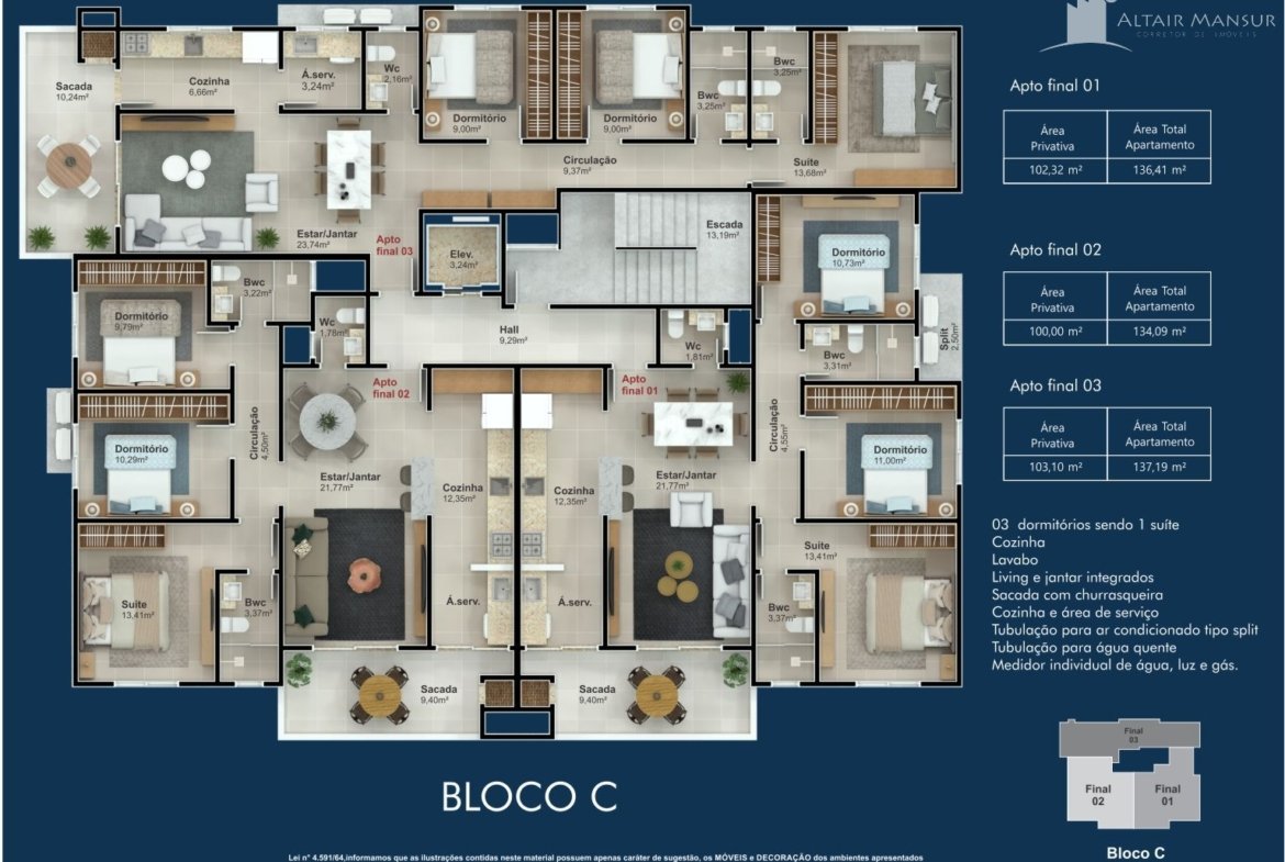Apartamento Beira Mar à Venda 140m² – 3 Quartos, 2 Vagas – Centro, Itapoá/SC