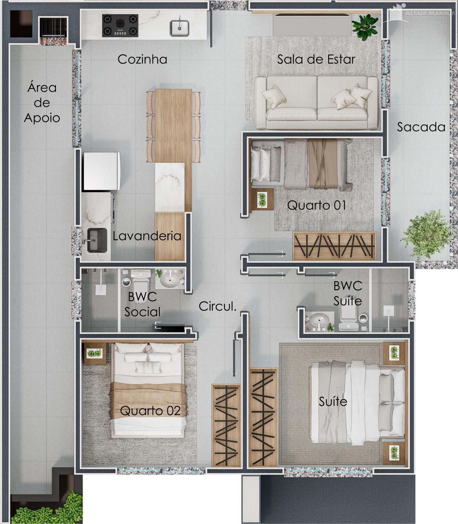 Apartamento com 3 quartos – Foto 20 | Altair Mansur Imóveis Apartamento com 3 quartos